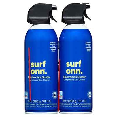 ONN Ultra Duster Industrial Strength Compressed Air Duster Cleaner 10 oz. 2/Pack