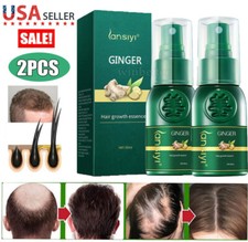 2PCS Ginger Ginseng Hair Regrowth Serum Spray Growth Essence Anti-Loss Treatment