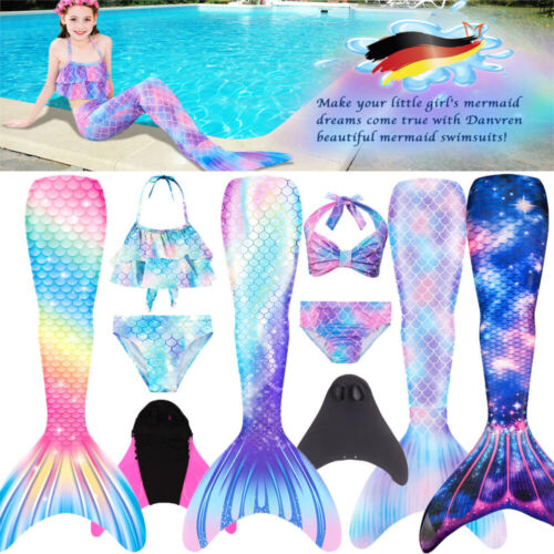 Kinder flosse Meerjungfrauen Kind Bikini Mermaid Meerjungfrau Monoflosse Schwanz - Bild 1 von 30