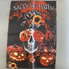 Halloween Witch Garden Flag Banner Decoration 12"x18"