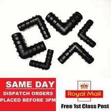 Pipe Tube Hose Mender Joiner Connector Elbow L Piece Fitting Plastic Fuel Pond