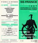 Liner - SS France - Timetables & Tariffs 1967 - Cie. Gle. Transatlantic