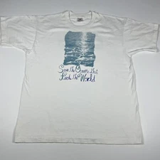 Vintage Fruit Of The Loom Adult T-Shirt Size XL Single Stitch Save The Oceans