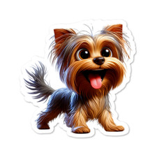 Yorkshire Terrier, Pet Vinyl Sticker, Water Resistant, Indoor, Laptop
