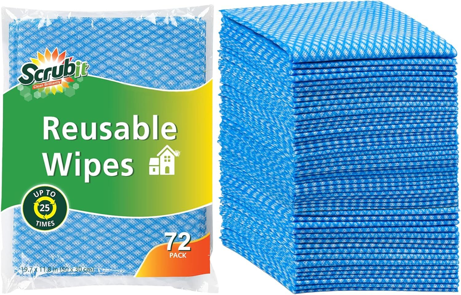 SCRUBIT Reusable Cleaning Wipes for Kitchen Office and Dishes - Handy Washable Dish Cloth