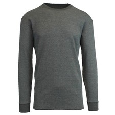Men's Crew Neck Waffle-Knit Long Sleeve Thermal Shirts (S-5XL) NWT Free Shipping