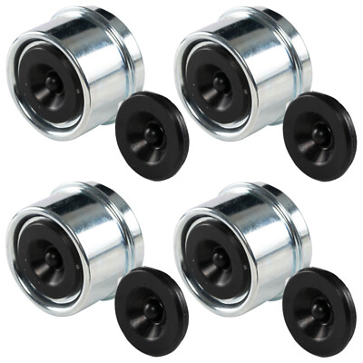 Four 1.98 Trailer Boat Axle Hub Extra Rubber Plug Dust Cap Grease Cover EZ Lube