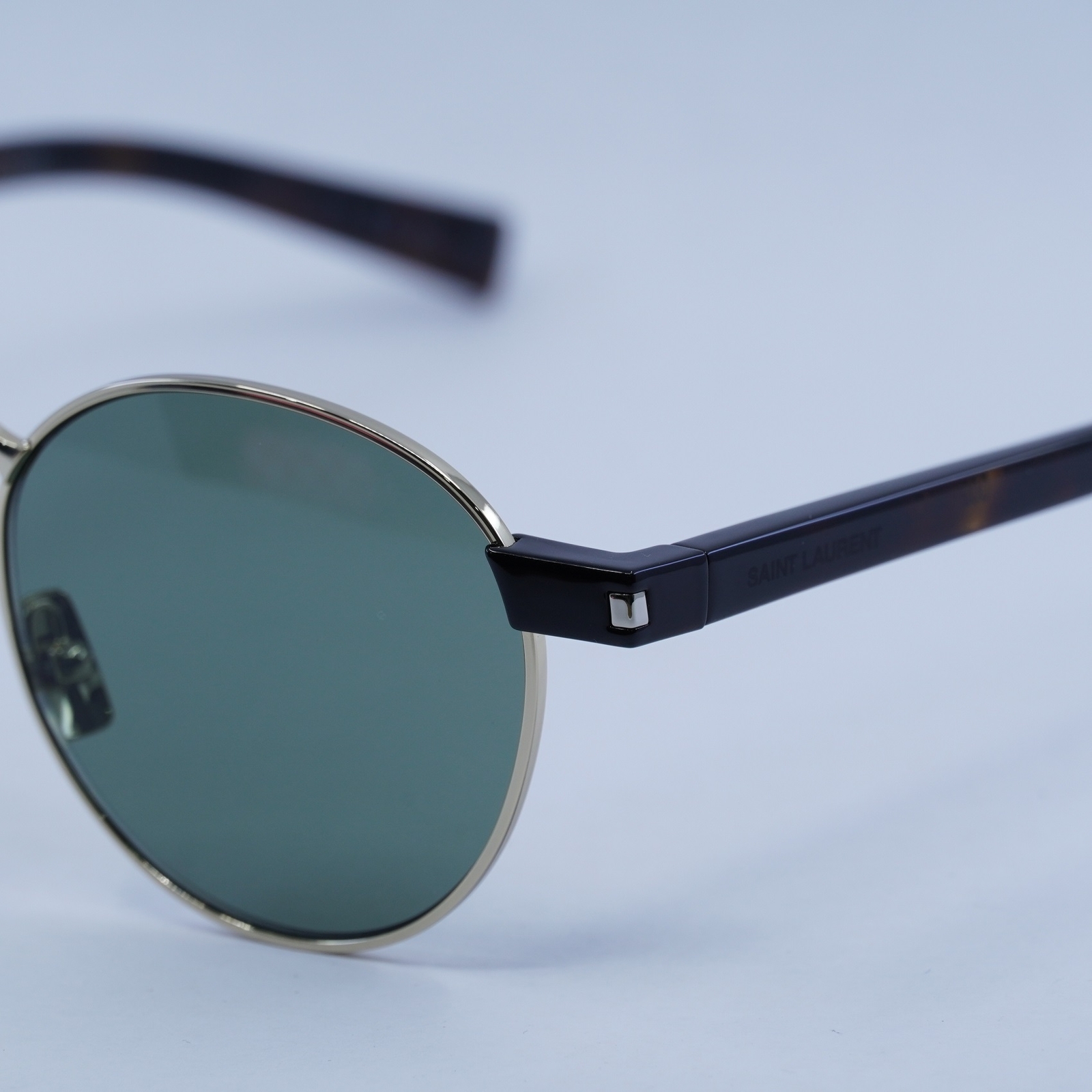 Occhiali da sole SAINT LAURENT SL707 002 oro e avana verde 49 21 145 nuovi