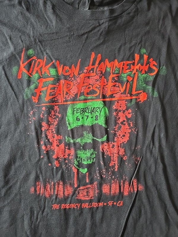 Kirk von Hammett's Fear FestEvil 2012 Black Shirt Adult 2XL Skeleton Crow Design