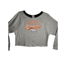 NFL TEAM APPAREL Sweatshirt Girls DENVER BRONCOS Size XL 14/16 Grey