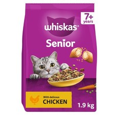 Whiskas Senior Dry Cat Food 1.9kg Chicken Pack of 4 for Healthy Adult Cats 4.16 per kilo