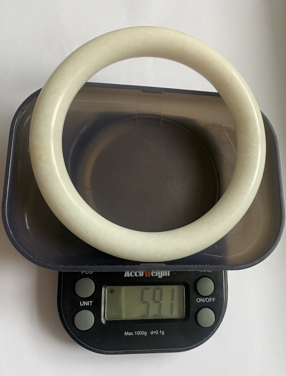 Solid White Jade Bangle - image 8