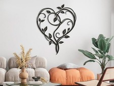 Wicker Heart Wall Art | Rustic Home Decor | Nursery Bedroom Gift | 25cm