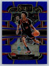 2023-24 Panini Select Blue Prizms #82 Julian Phillips RC - Chicago Bulls