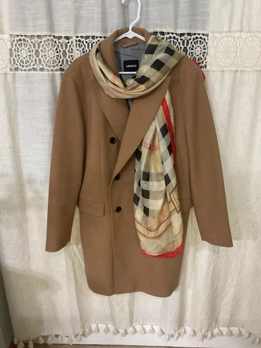 VETEMENTS Cappotto donna Express doppiopetto foderato manica lunga bottoni marrone taglia L