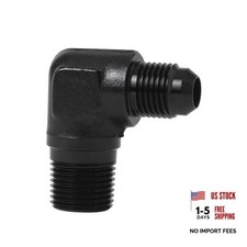 6AN to 3/8" NPT Male Fitting Adapter Aluminum 6AN to 3/8 NPT 90 Degree