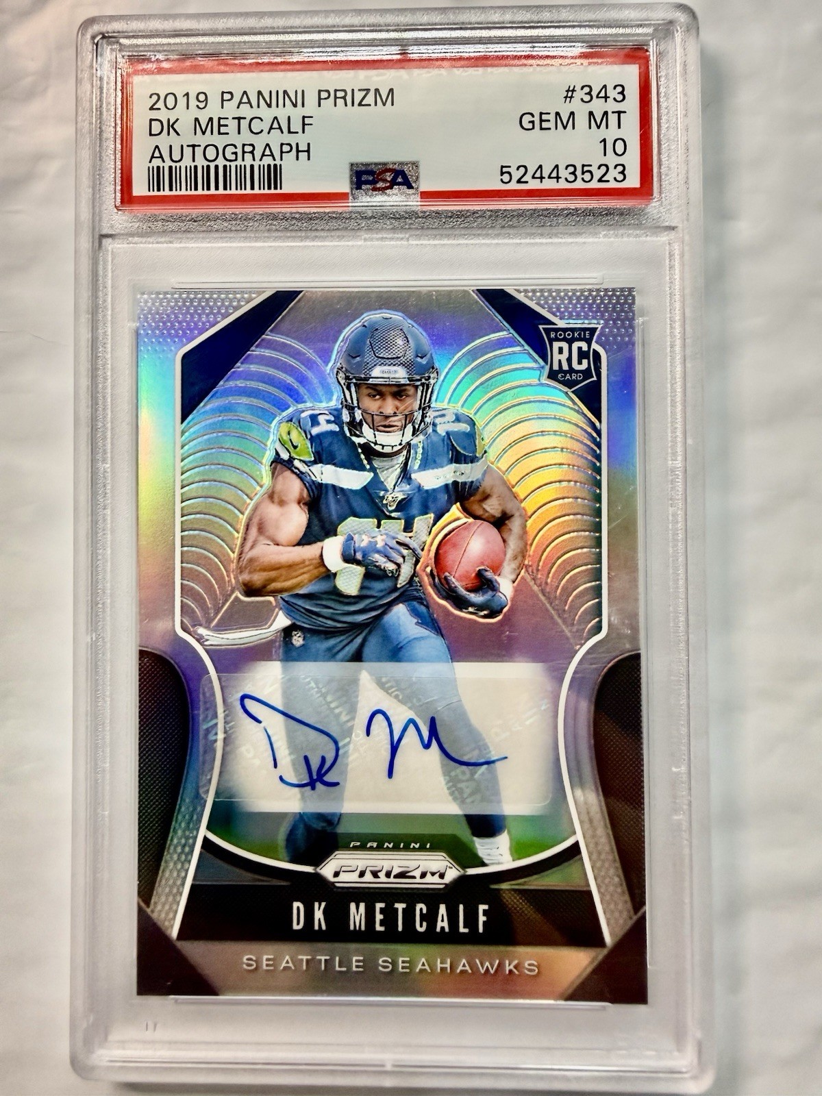 2019 Panini Prizm DK Metcalf AUTO ROOKIE #343 PSA 10 Seahawks  