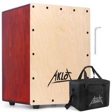 Aklot 10" Cajon Drum Compact Acoustic Jam Cajons Betula Wood Percussion Box, ...