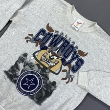 Vintage Dallas Cowboys Sweatshirt Mens XL Gray NFL Football Taz Crewneck 90s