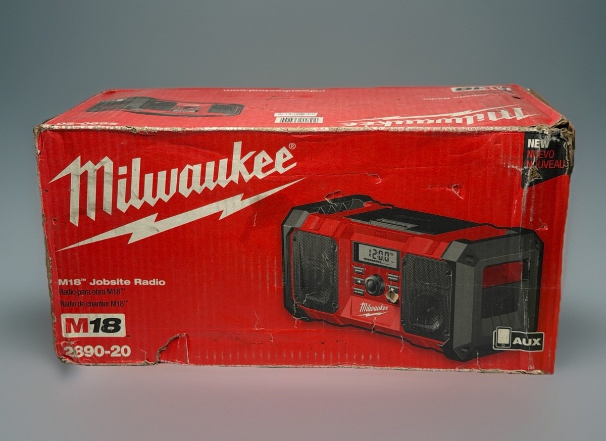 Milwaukee 2890-20 M18 18V Jobsite Radio – Heavy-Duty – Used (Tested Working) – Wired/USB