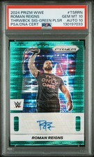 Panini Prizm WWE 2024 | Roman Reigns Green Pulsar PSA 10 AUTO 10 #TS-RNN POP 1