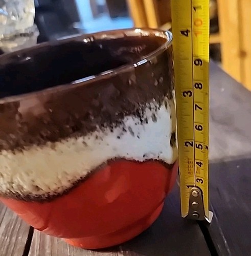 Vintage Bay Keramik Red Fat Lava Pot Pottery MCM from West Germany BOHO 4 x 4.5" - Picture 8 of 9