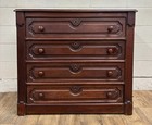 Antique Late 19th Century Victorian Carved Chest of Drawers Knapp Joint Dresser