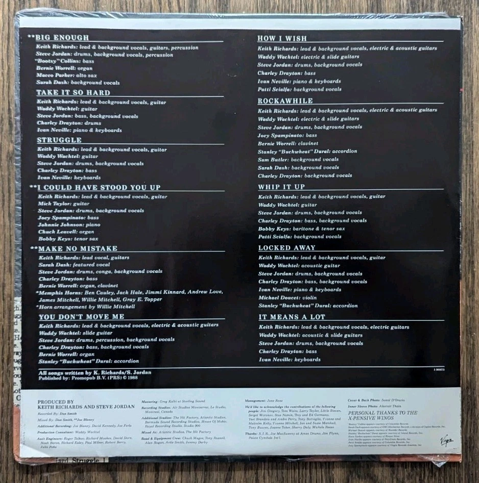 Keith Richards - Talk Is Cheap LP 1988 Virgin vinyl record Rolling Stones - Image 3 of 4