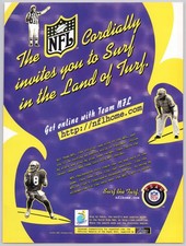 NFL Football Yahoo UUNET Internet 1996 Vintage Print Ad