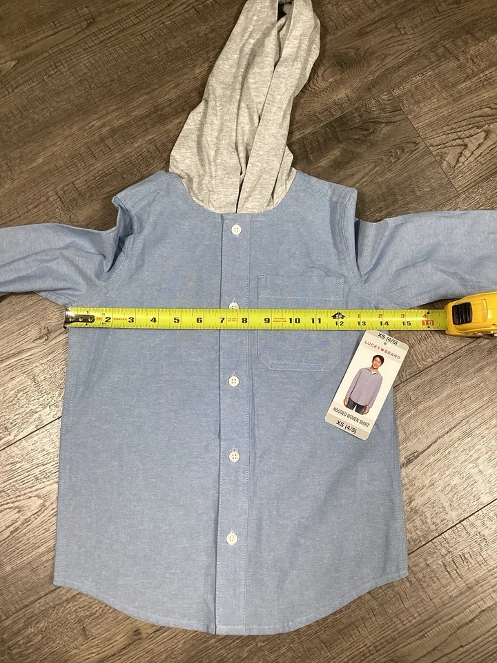 Juego de 2 camisas con capucha tejidas manga tronco Lucky Brand para niños talla XS 4/5 escuela nuevas con etiquetas Foto 2 de 4