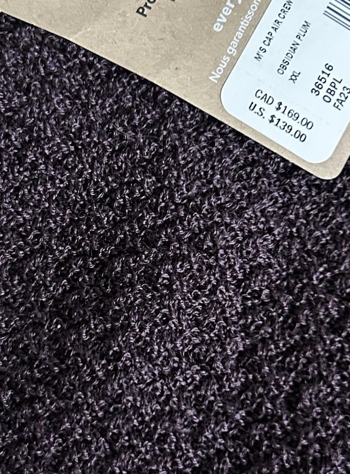 Patagonia Мужская Шерсть Мериноса Капилен Воздух Круглый Воротник Флисовое Основание Слой XXL Слива Новый с Ярлыками - Изображение 4 из 4