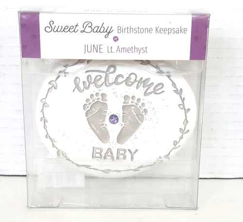 Ganz Sweet Baby Welcome Baby Birthstone Oval Baby Polyresin Stone Keepsakes New - Picture 4 of 11