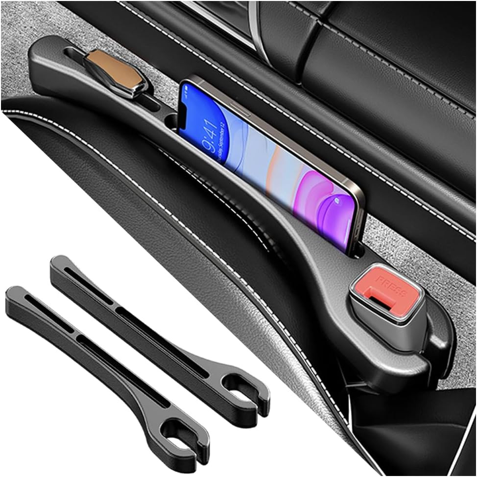 2PCS Car Seat Gap Filler Organizer with Phone Holder,[Upgrade Version] Car Seat