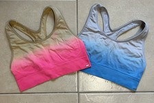 Victoria  s Secret Pink Active Sports Bra Sz M Two-Tone Gym Stretch 2-Pieces Set