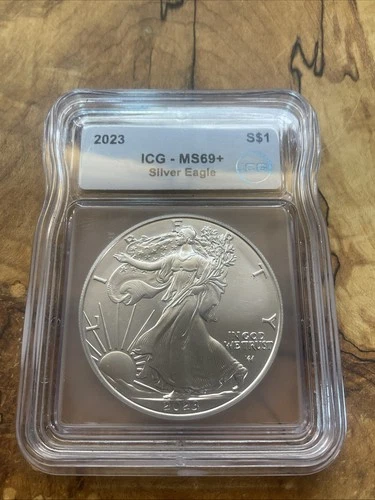 2023 American Silver Eagle ICG MS69 Graded Coin Slab 999 Fine 1 Oz No Reserve