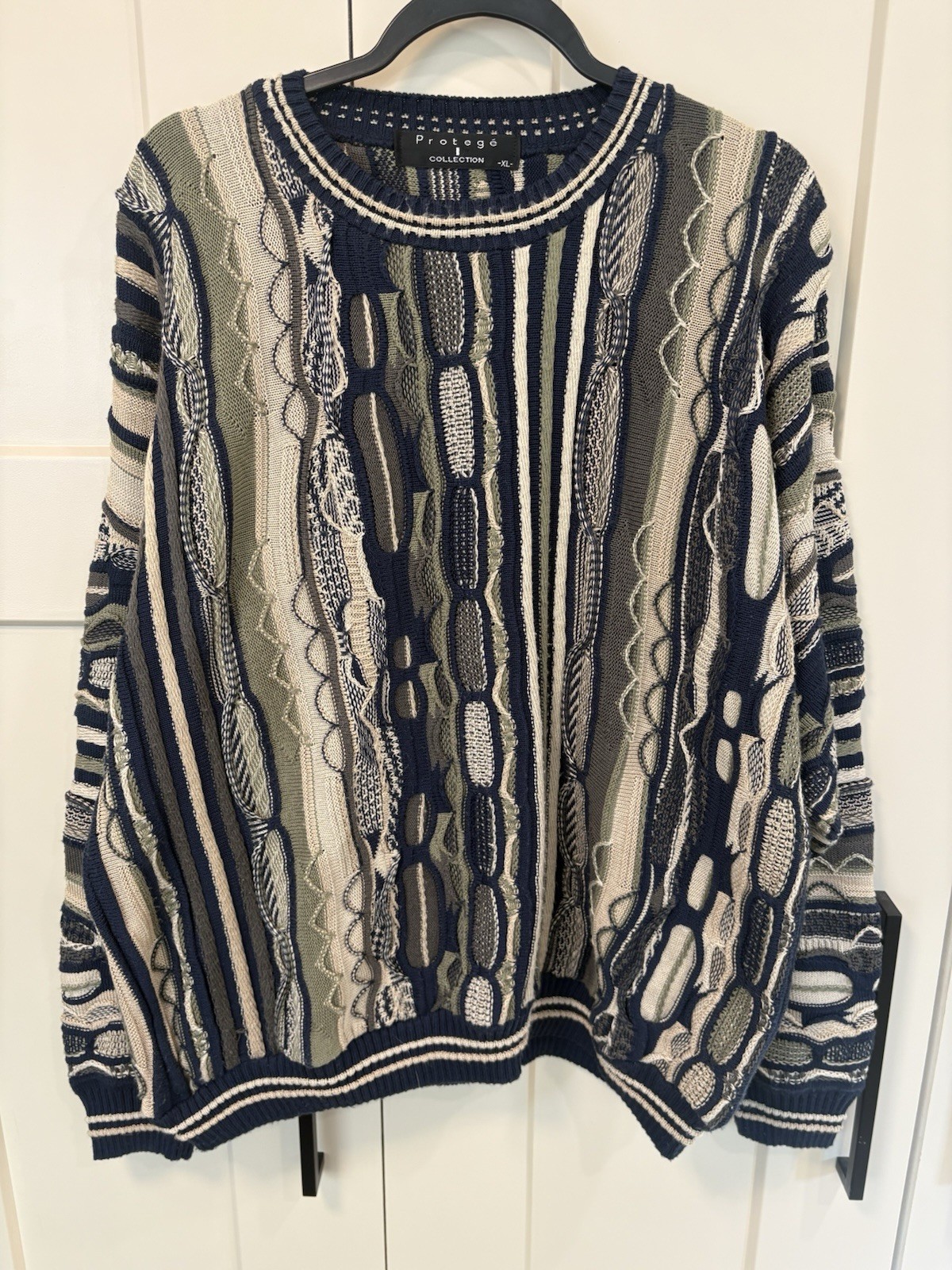 Vintage 90s Protege Collection 3D Cable Knit Sweater COOGI Style USA Men’s XL