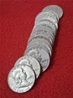 Roll of x21 MIXED DATE CIRCULATED 90% SILVER Ben Franklin Half Dollar's #MF-0678