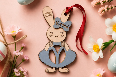 Personalisierte Hase Ballerina Ornament - 1 Stk. Osterdeko mit individuellem Namen