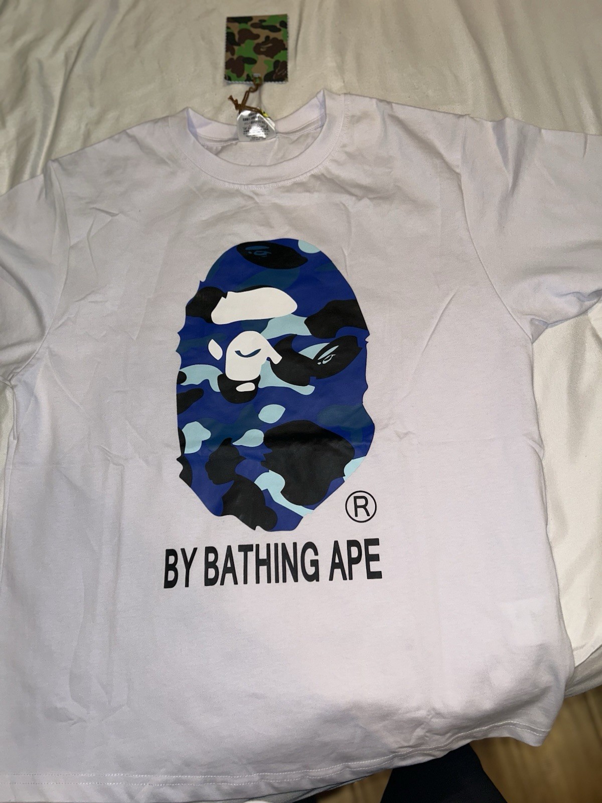 Bape Big Ape Head Blue Camo Graphic Tee
