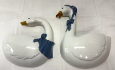 Vintage 1987 Burwood Products Co. Geese Wall Pocket Set Kitschy Cottage