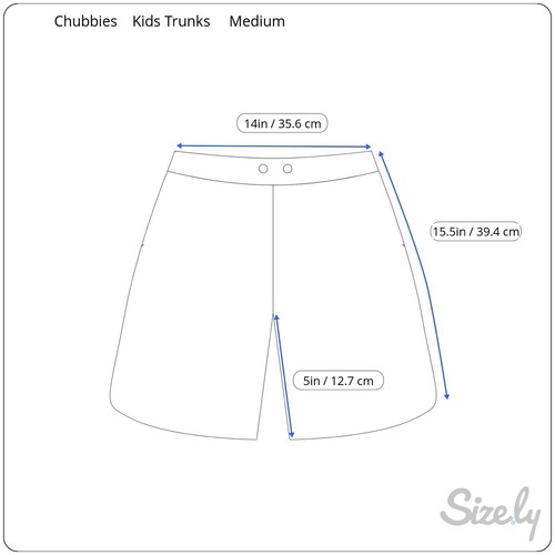 Chubbies Kids Swim Trunks Red Blue Colorblock Elastic Waist Size Medium 5” - Picture 7 of 7