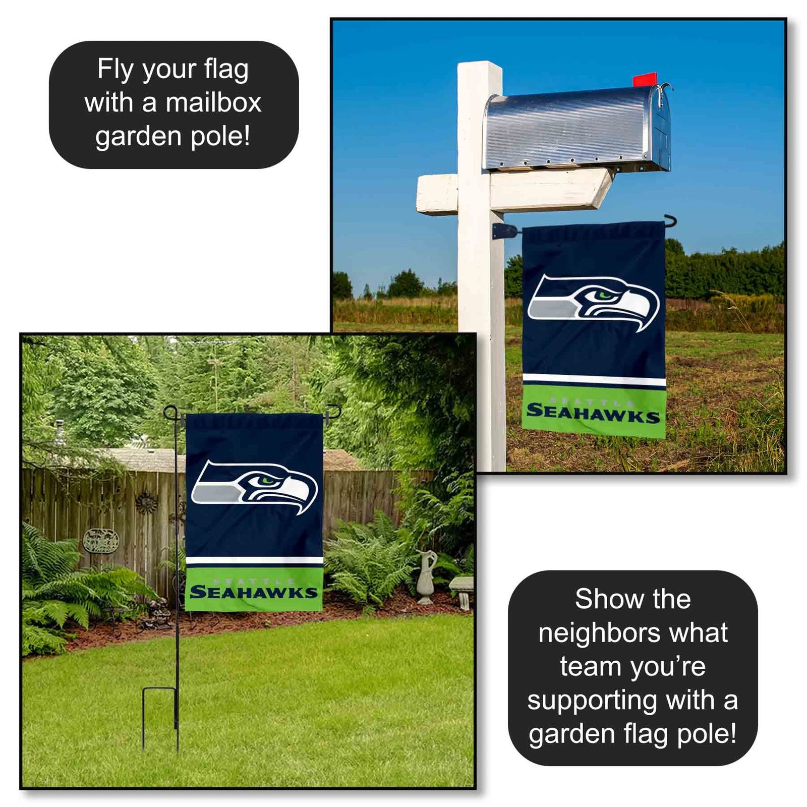 Seattle Seahawks Garden Flag and Yard Banner