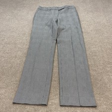 Talbots Pants Women 2 Gray Black Plaid High-Waist Straight Dress Stretch Viscose