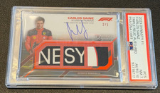 Carlos Sainz 2023 Topps Dynasty Formula 1 F1 2/5 Auto Triple Patch PSA 7/10