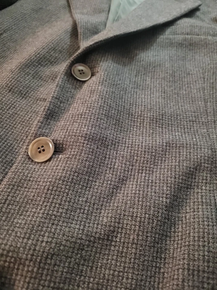 Blazer Giorgio Armani Para Hombres 40R Gris Lana Cachemira 3 Botones Abrigo Chaqueta Italia Foto 2 de 4