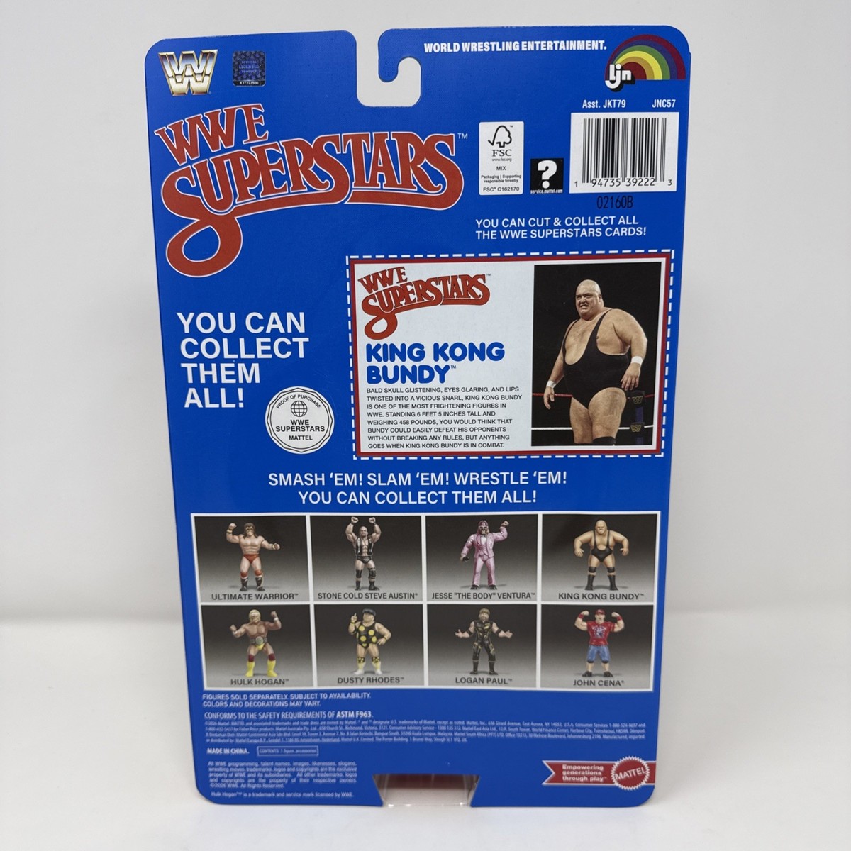 MATTEL LJN WWE SUPERSTARS KING KONG BUNDY SERIES 2 BLACK CARD | eBay