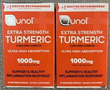  New Qunol Extra Strength Turmeric Curcumin Complex 1000mg 30 Caps Pack of 2 