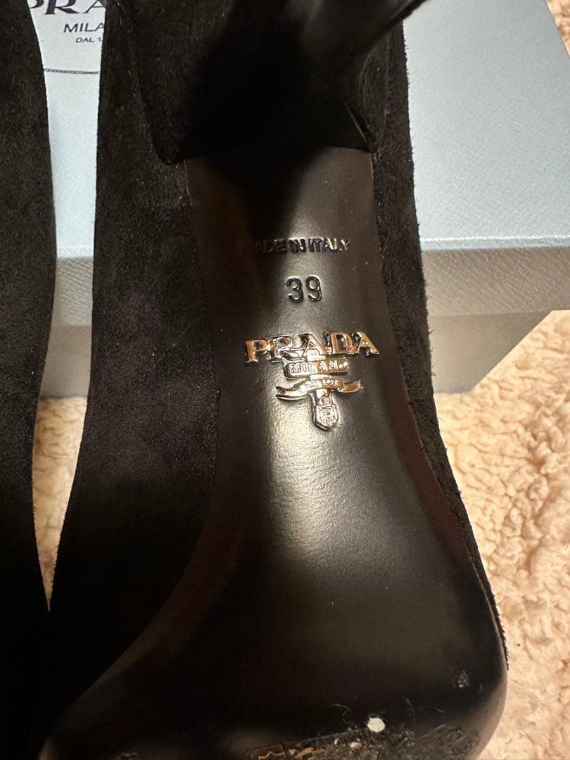 PRADA Women's Pointed Toe Pumps Size:36/JP:25.5 Suede Black 135153K Authentic thumbnail 4