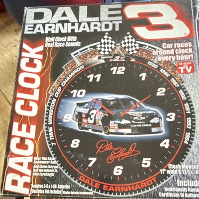 Emson Dale Earnhardt Race Clock with Real Race Sounds NASCAR Collectible
