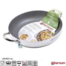 TEGAME BASSO LINEA DELUXE DIAM. CM 40 IN ALLUMINIO SATINATO INTERNO ANTIADERENTE